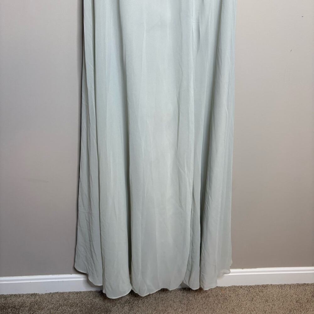 NWT Jenny Yoo Mila Morning Mist Mint Luxe Chiffon Bridesmaid Dress Size 12 - Picture 4 of 9